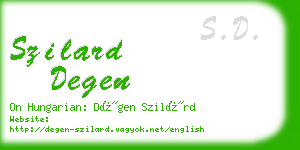 szilard degen business card